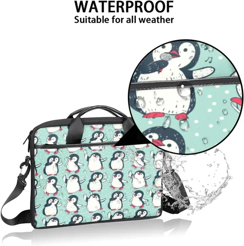 Vista 3 de Cute Penguin Laptop bag - with padded shoulder straps,suitable for 13-15 inch laptops,men's and women's multi compartment laptop cases,suitable for