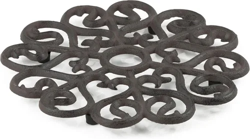 Vista 9 de GASARE, salvamanteles de hierro fundido para platos calientes, ollas y sartenes, salvamanteles de metal, diseño victoriano, tapas de goma para pies