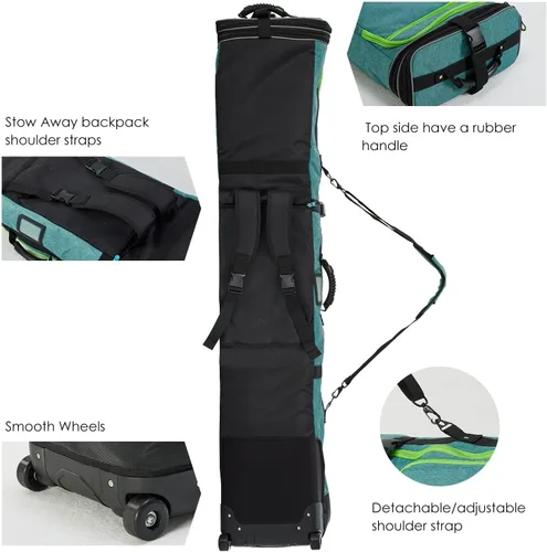 Vista 5 de Bolsa de snowboard con ruedas XCMAN de longitud ajustable