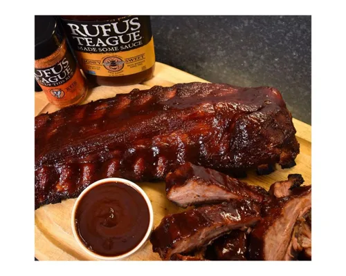 Vista 4 de Salsa barbacoa con miel Rufus Teague, 16 oz.