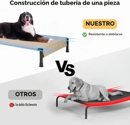 Vista 2 de Veehoo CWC2433 - Cama fresca para perros para exteriores, cama elevada para mascotas con malla Teslin lavable y transpirable, pies de silicona