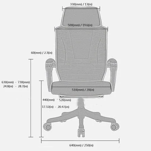 Vista 2 de Silla ergonómica comercial de malla ejecutiva con respaldo alto, con soporte lumbar ajustable, reposacabezas y reposabrazos 3D