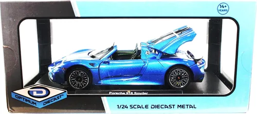 Vista 2 de Motor city classics 1:24 2010 Porsche 918 Spyder - Azul - Diecast Óptimo