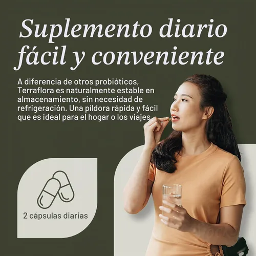 Vista 5 de Terraflora Deep Immune Synbiotic, probiótico de esporas SBO, inmune, 60