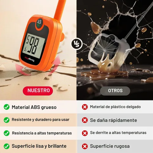 Vista 2 de TempPro TempDip - Termómetro digital de caramelo de 1 segundo con clip y pantalla LCD grande 10" Long Probe Instant Read Oil Frying Deep Fryer