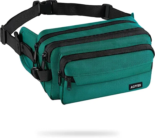 Vista 11 de AGPTEK Fanny Pack for Women Men, RFID Large Capacity Waist Wallet Bag, Adjustable & Waterproof Bum Belt Pouch for Travel, Running, Shopping, Hiking