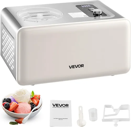 Vista 12 de VEVOR Máquina Automática Vertical de Helados con Compresor Incorporado, 1 Cuarto de Galón Sin Pre-congelación Fabricadora de Gelato y Máquina