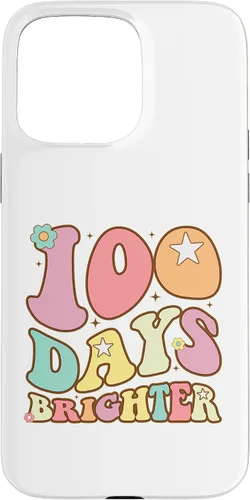 Vista 30 de 100 Days Brighter Happy 100th Day of School Groovy Kids Girl Case for iPhone XR