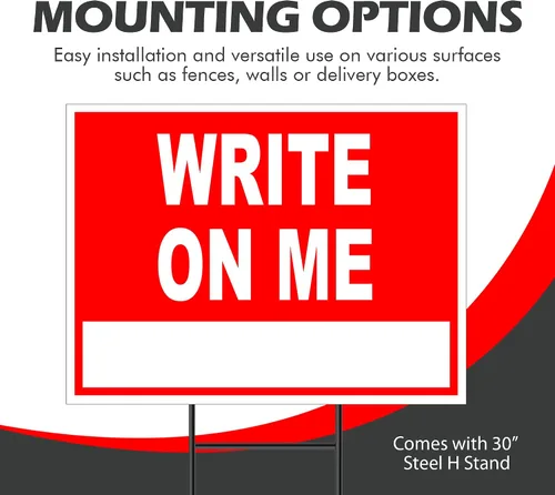 Vista 5 de Babyproofing Services Write On Me Red 18x24 in Double Sided Yard Road Sign w/Stand