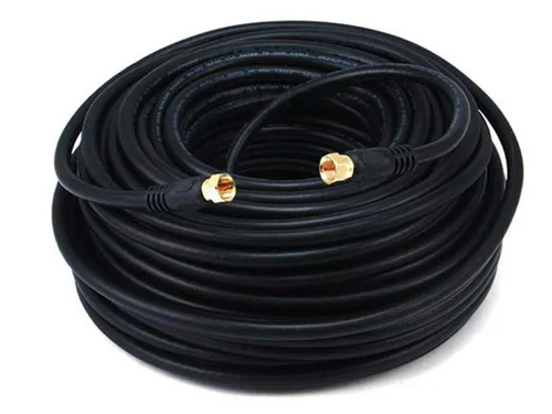 Vista 12 de Monoprice RG6 Quad Shield CL2 - Cable coaxial con conector tipo F para televisión, 1.5 pies