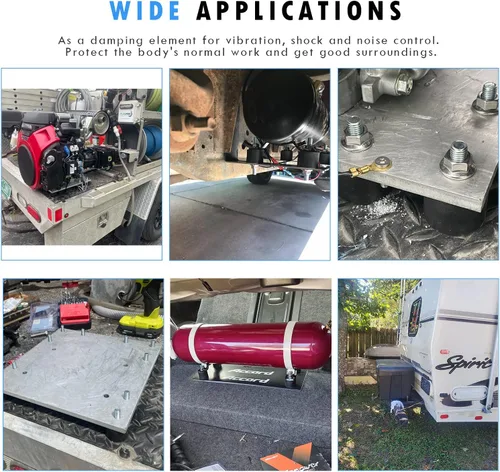Vista 8 de Tornillos de goma M8 amortiguadores antivibración aislador soportes cilíndricos de goma para compresores de aire, motores diésel, 4 unidades M8 x 23