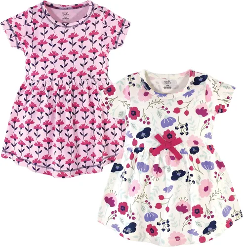 Vista 81 de Touched by Nature - Vestidos de manga corta y manga larga de algodón orgánico para niñas pequeñas, bebés y mujeres Manga larga con flores abstractas