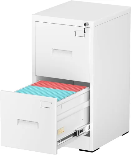 Vista 23 de INTERGREAT - Archivador de 3 cajones, gabinetes de archivo de metal con cerradura, gabinete móvil de oficina con ruedas para tamaño legal/carta
