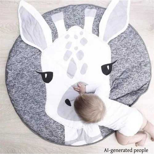Vista 2 de Alfombra antideslizante Abreeze para niños, de color gris