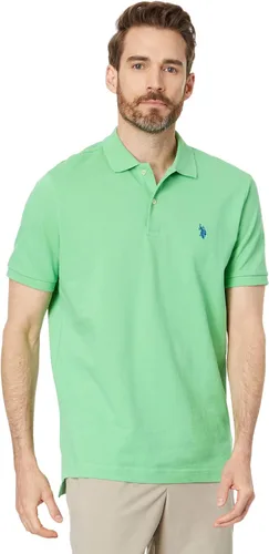 Vista 93 de Polo de piqué de algodón sólido para hombre con pequeño Pony Gris jaspeado