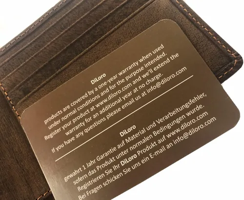 Vista 9 de Billetera de cuero delgada para hombre con bolsillo plegable y tecnología de bloqueo RFID, Marrón cazador oscuro