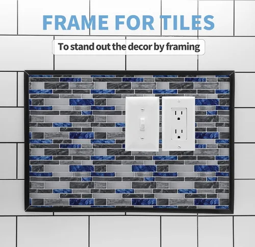 Vista 7 de Art3d - Moldura de vinilo flexible para despegar y pegar, de 10 pies para bordes de azulejos de pared, loseta en muro de cocina, marco de espejo