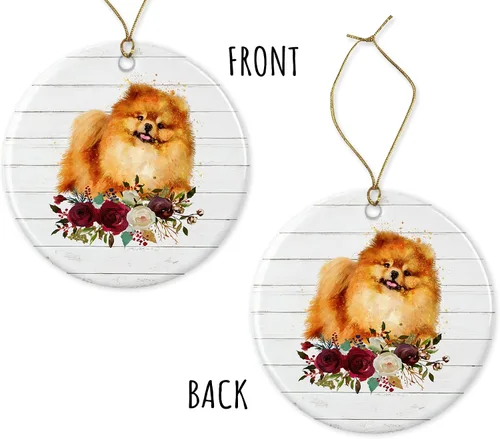 Vista 3 de Adorno de Pomerania – Adorno de perro de regalo para mascotas – Adorno de Navidad para perro Pomerania – Regalo para adorno de perro Pomerania