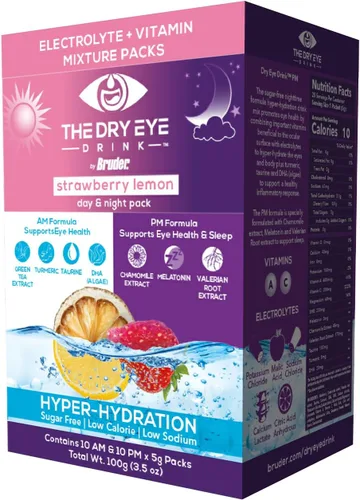 Vista 34 de l Hidratación definitiva para ojos secos l Paquetes de electrolitos en polvo sin azúcar l Mezclado con vitaminas, té verde, cúrcuma, taurina y DHA l
