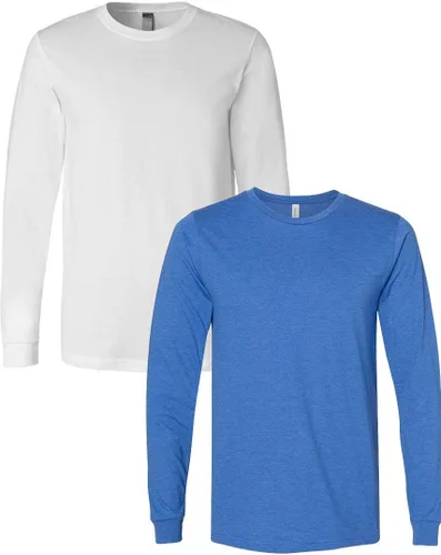 Vista 170 de Canvas Filmore 3501 - Camiseta de 4.2 onzas para hombre manga larga (1) Ceniza + (1) Jaspeado atlético