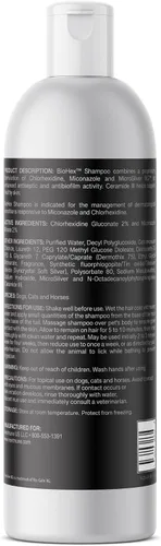 Vista 9 de BioHex - Champú para perros, gatos y caballos, limpieza profunda sin jabón, 16 onzas Chlorhexidine & Miconazole, MicroSilver BG, Ceramide 3
