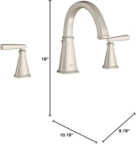 Vista 3 de American Standard T018900.295 Edgemere Grifo de bañera romana para válvulas de flash áspero, níquel cepillado