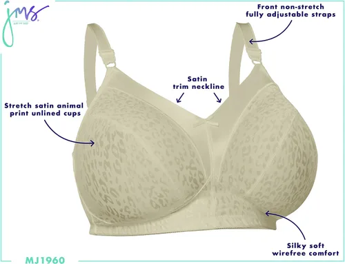 Vista 6 de Sujetador Just My Size MJ1960 para mujer, de satén elástico, sin aros, tamaño grande