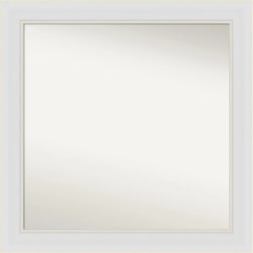 Vista 70 de Amanti Art Espejo de baño blanco para sobre el fregadero, 24 x 26 pulgadas, espejo rectangular blanco y blanco, marco de madera contemporáneo