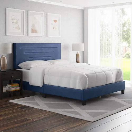Vista 15 de Boyd Sleep Cama tapizada de lino negro con cabecera ajustable, tamaño individual, con base o somier calificado para su uso