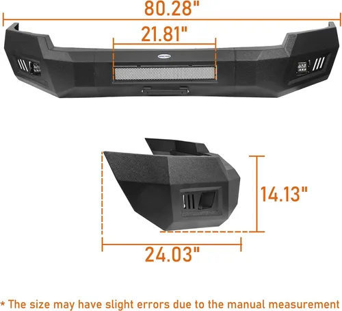 Vista 5 de u-Box Ram 2500 3500 parachoques delantero + parachoques trasero con soporte de montaje de placa de licencia y luces LED compatibles con Dodge Ram