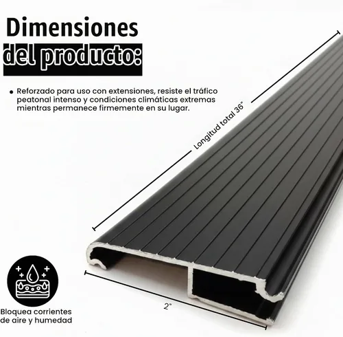 Vista 3 de KC Hardware - Extensión de umbral de aluminio, extensor de umbral de puerta de alta resistencia para umbral existente, transición suave de puerta