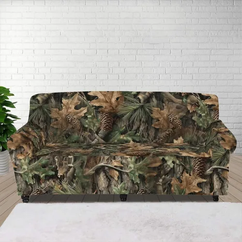Vista 160 de ZOUTAIRONG Fundas elásticas para sofá con estampado de ramas de camuflaje 3D para sofá, funda para muebles de un solo cojín, decoración del hogar u