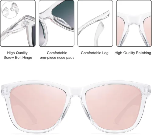 Vista 4 de Gafas de sol para mujer y hombre clásicas retro polarizadas modernas vintage protección UV400