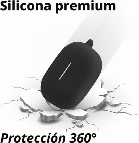 Vista 2 de Geiomoo Funda de silicona compatible con JBL Endurance Race, funda protectora con mosquetón (negro)