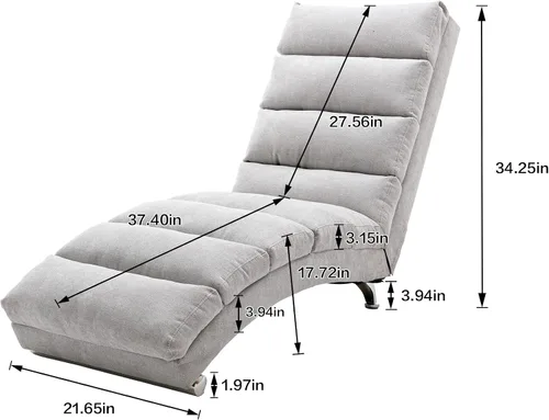 Vista 2 de Sillón de masaje, sofá reclinable eléctrico de lino con control remoto, silla tapizada con función de masaje y calor lumbar para oficina o sala