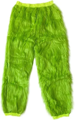 Vista 6 de Green Furry Adult Pants,Funny Cosplay Costume Props for Christmas,Santa Costume Green Pants For Adult