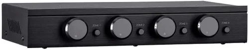 Vista 2 de Monoprice SSVC-4.1 Selector de altavoz de 4 canales de entrada única con control de volumen, protección de impedancia, botones de encendido/apagado
