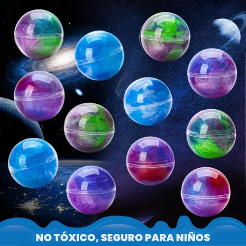 Vista 5 de JOYIN Slime Party Favors, Paquete de 24 Pelotas de Slime Galaxia - Elásticas, No Pegajosas, Sin Desorden, Alivio del Estrés y Seguras - Juguetes
