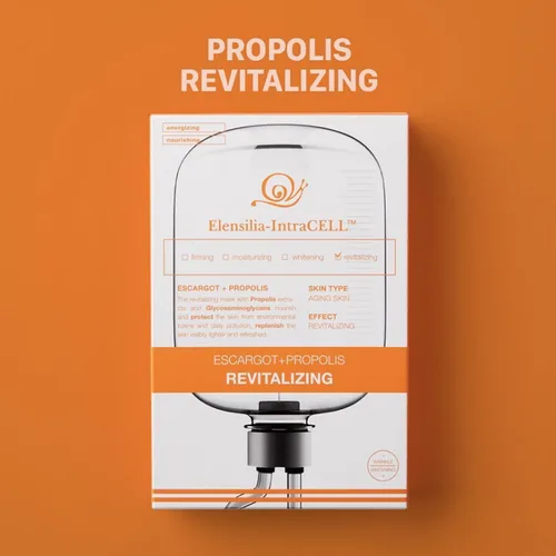 Vista 2 de Elensilia Intracell - Máscara facial revitalizante de mucina y propóleos de caracol (10 hojas), máscara facial antienvejecimiento y deshidratación