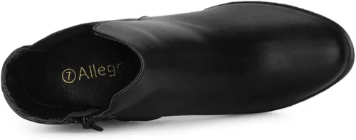 Vista 5 de Allegra K Botines con plataforma y tacón de bloque con cremallera y punta redonda para mujer