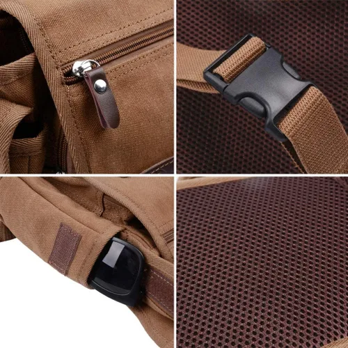 Vista 2 de Riñonera de lona para hombres y mujeres, bolsa táctica militar para motocicleta, ciclismo, senderismo, camping, viajes al aire libre, bolsa cruzada