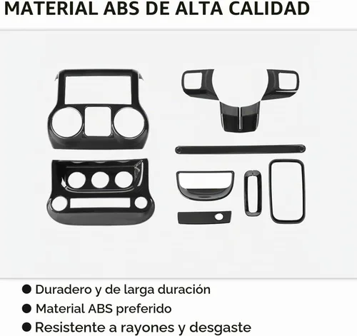 Vista 3 de RT-TCZ para Jeep JK Kit de Ajuste Interior Negro, Funda de Panel de Consola Central para Tablero para Jeep Wrangler JK JKU 2011-2017 Accesorios