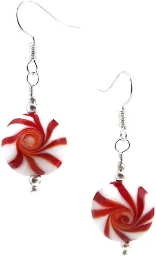 Vista 2 de Aretes colgantes de cristal de cristal de lámpara de menta Starlight para Navidad con alambres de oreja de plata de ley