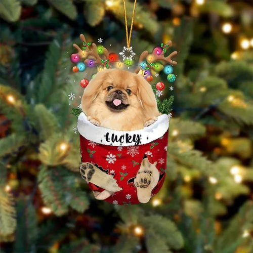 Vista 155 de Adorno de Navidad personalizado para perro Airedale Terrier en bolsillo de nieve, adorno para árbol de Navidad, idea de regalo para amantes