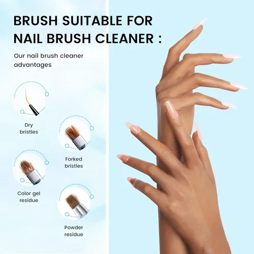 Vista 5 de Limpiador de pinceles de uñas de 4.1 fl oz, limpiador de uñas eficiente para uñas acrílicas, limpiador de pinceles profesional para acrílico limpiar