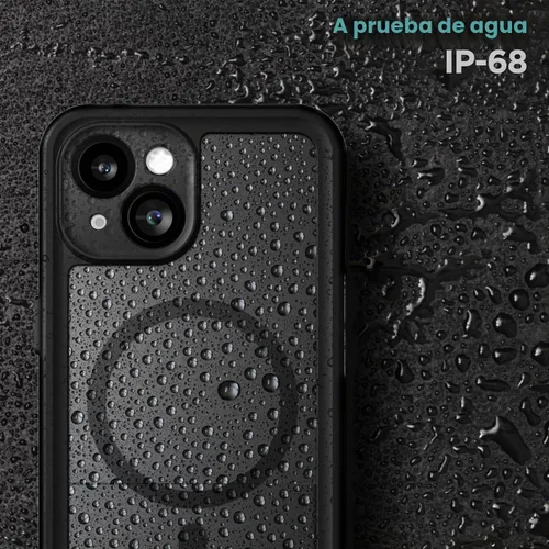 Vista 3 de Funda impermeable Encased Titan diseñada para iPhone 15 Plus con clip para cinturón (compatible con MagSafe), funda protectora de cuerpo completo