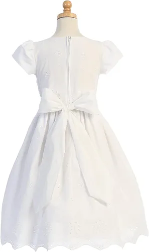 Vista 2 de Hecho en Estados Unidos - Vestidos de primera comunión de encaje blanco para niñas 7-16 - Vestidos de Primera Comunion para Niñas