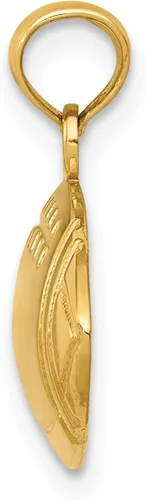 Vista 2 de Solid 14k Yellow Gold Football Charm - 13mm