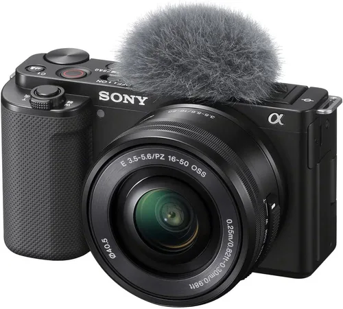 Vista 2 de Sony Cámara sin espejo ZV-E10 con lente de 0.630-1.969 in (negro) (ILCZV-E10L/B) + tarjeta de memoria de 64 GB + kit de filtro + software de foto +