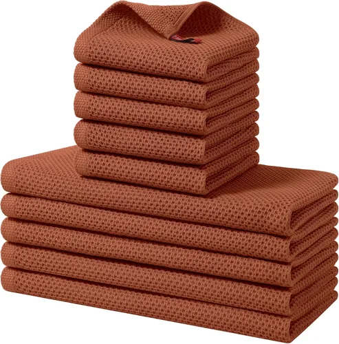 Vista 31 de Homaxy Juego de toallas y paños de cocina 100% algodón, 30 x 30 centímetros y 33 x 71 centímetros, juego de 8 toallas de cocina ultra suaves